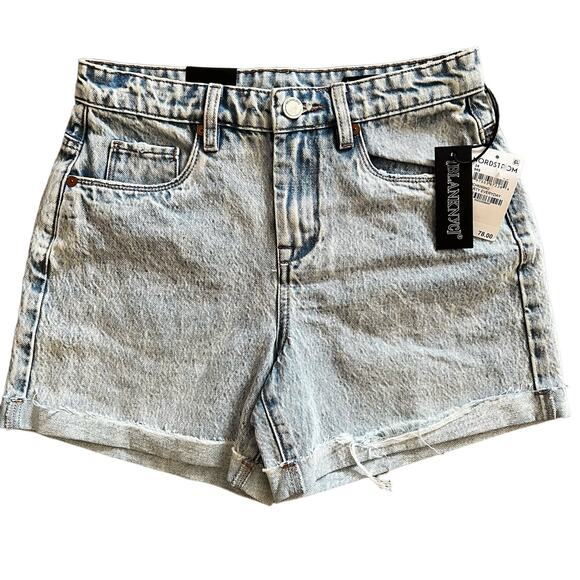 Blank NYC The Perry Mom Jean Shorts 24 Acid Stone Wash Cuffed Relaxed Denim New - Picture 1 of 9